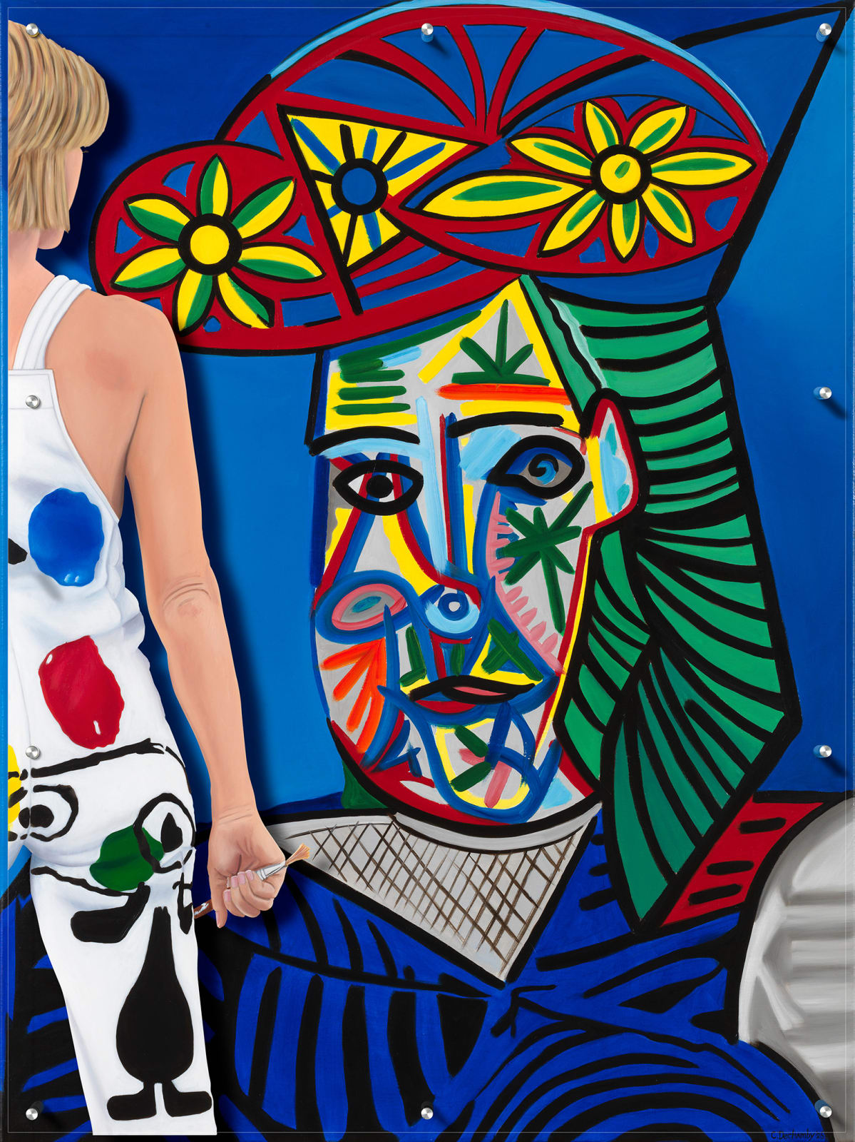 “Eye-Contact ” , painting by Caroline Dechamby artist from Holland, based in Switzerland. Available at Carousel Fine Art Palm Beach.