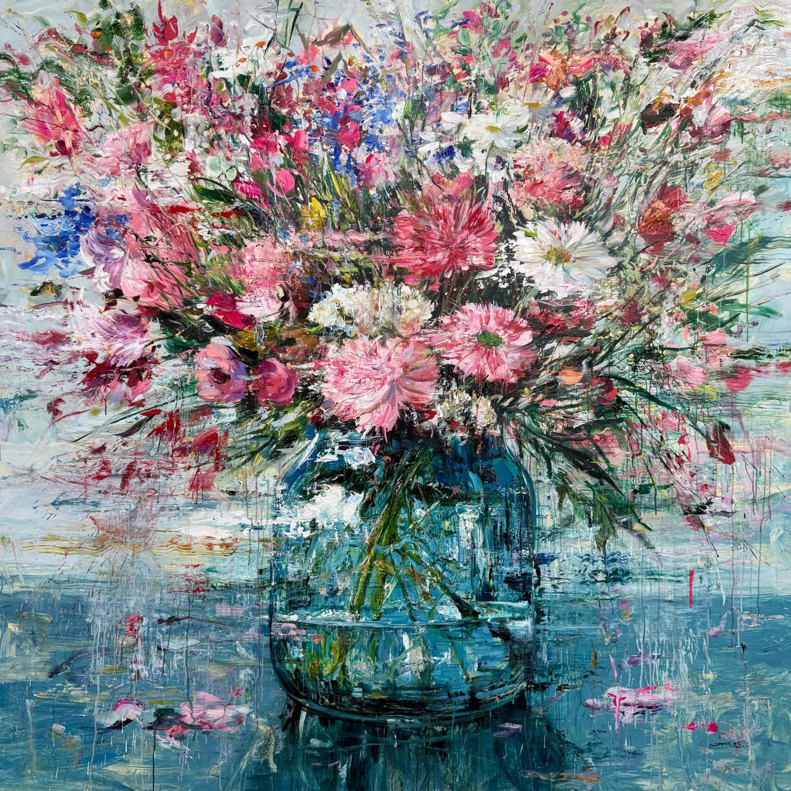 “Close to you”, painting by Eric Alfaro artist from Cuba, based in the United States. Available at Carousel Fine Art