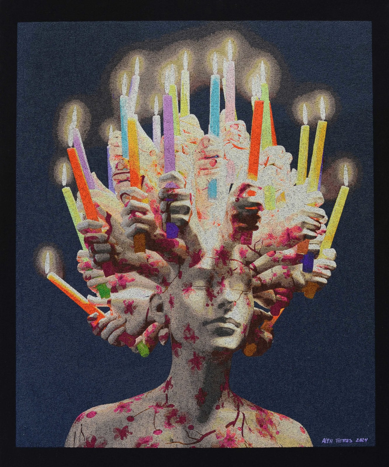 “Winter Nights VIII” , painting by Alexi Torres artist from Cuba, based in the United States. Available at Carousel Fine Art Chicago.