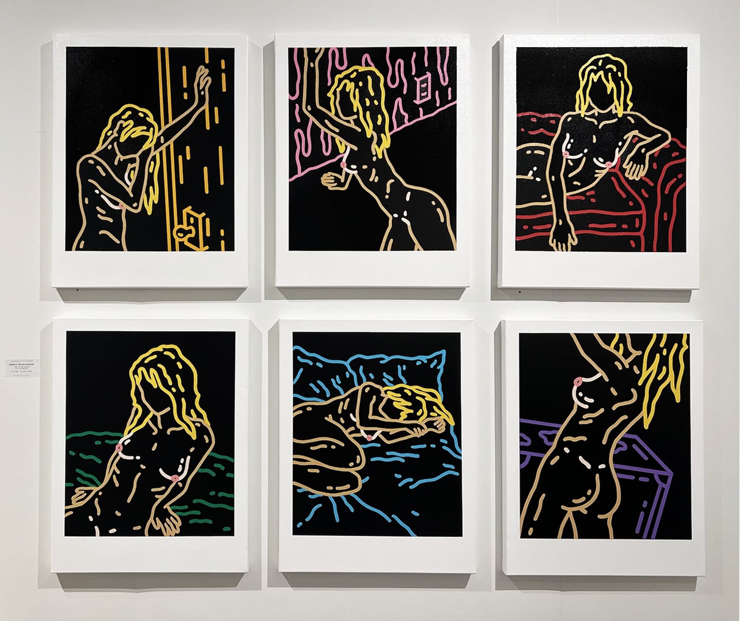 “Kissed By The Sun Polaroid Series”, painting by Chance Cooper artist from United States, based in LA. Available at Carousel Fine Art Miami.