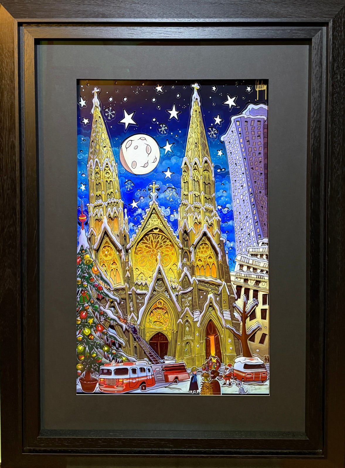 “At the foot of the chritsmas tree” , painting by Alain Godon artist from France. Available at Carousel Fine Art Miami.