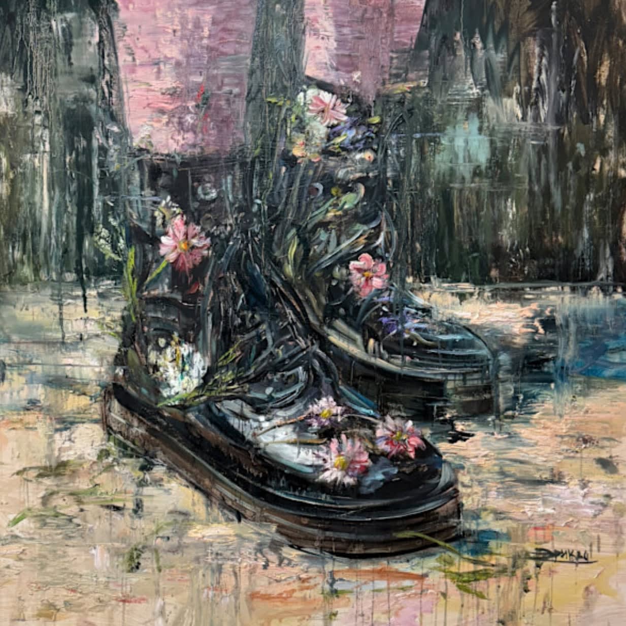 “Comeback Story”, painting by Eric Alfaro artist from Cuba, based in the United States. Available at Carousel Fine Art New Buffalo.