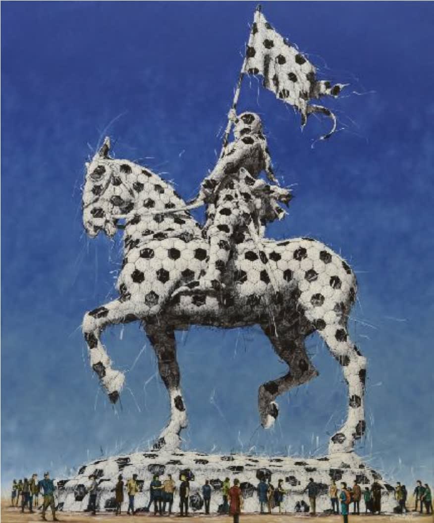 “Joan of Arc” , painting by Alexi Torres artist from Cuba, based in the United States. Available at Carousel Fine Art Chicago.