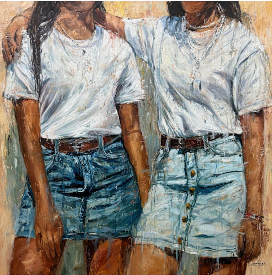“Youthful Hearts”, painting by Eric Alfaro artist from Cuba, based in the United States. Available at Carousel Fine Art Chicago.