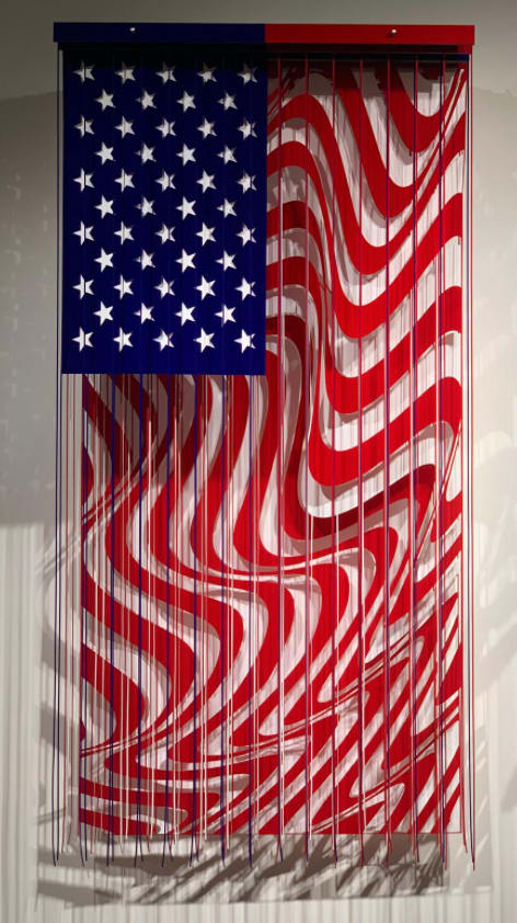 “Brave Nation”, Textile Structure by Javier Guadalupe artist from Ecuador. Available at Carousel Fine Art Miami.