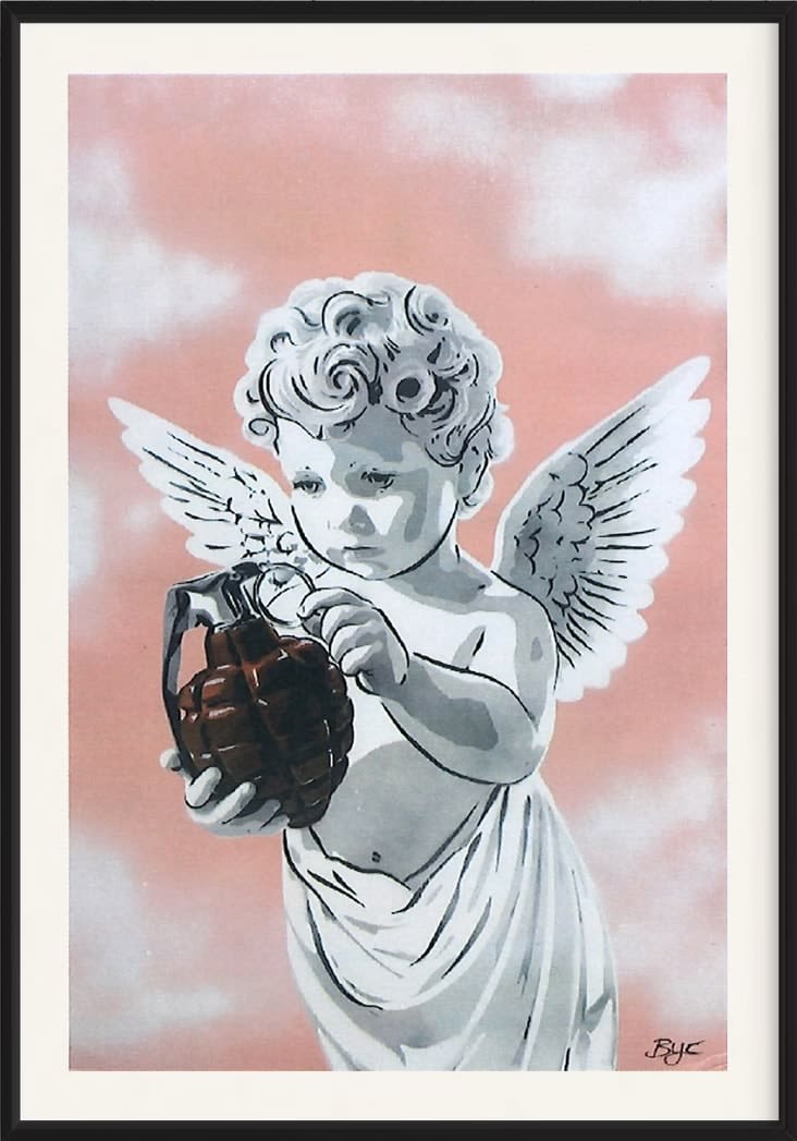 “Stirring In Heaven”, mixed media on recycled card stock by BYC artist, from Switzerland. Available at Carousel Fine Art Miami