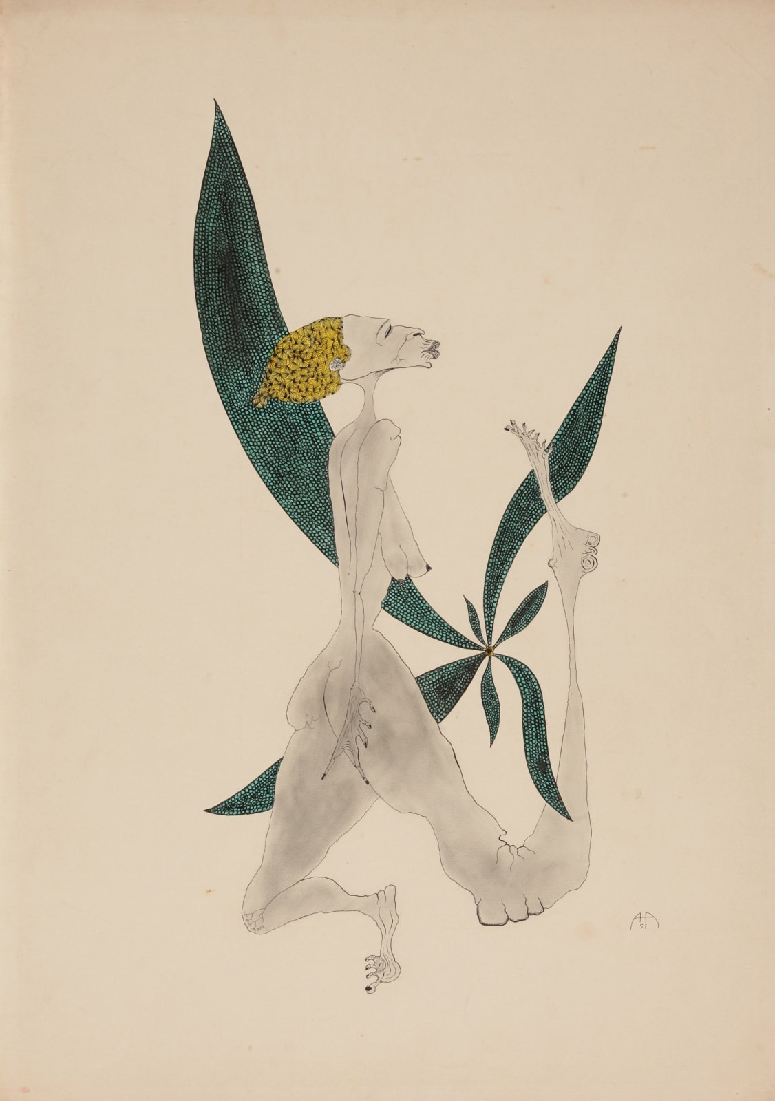 Antonio Henrique Amaral, Mulher com folha verde, 1957