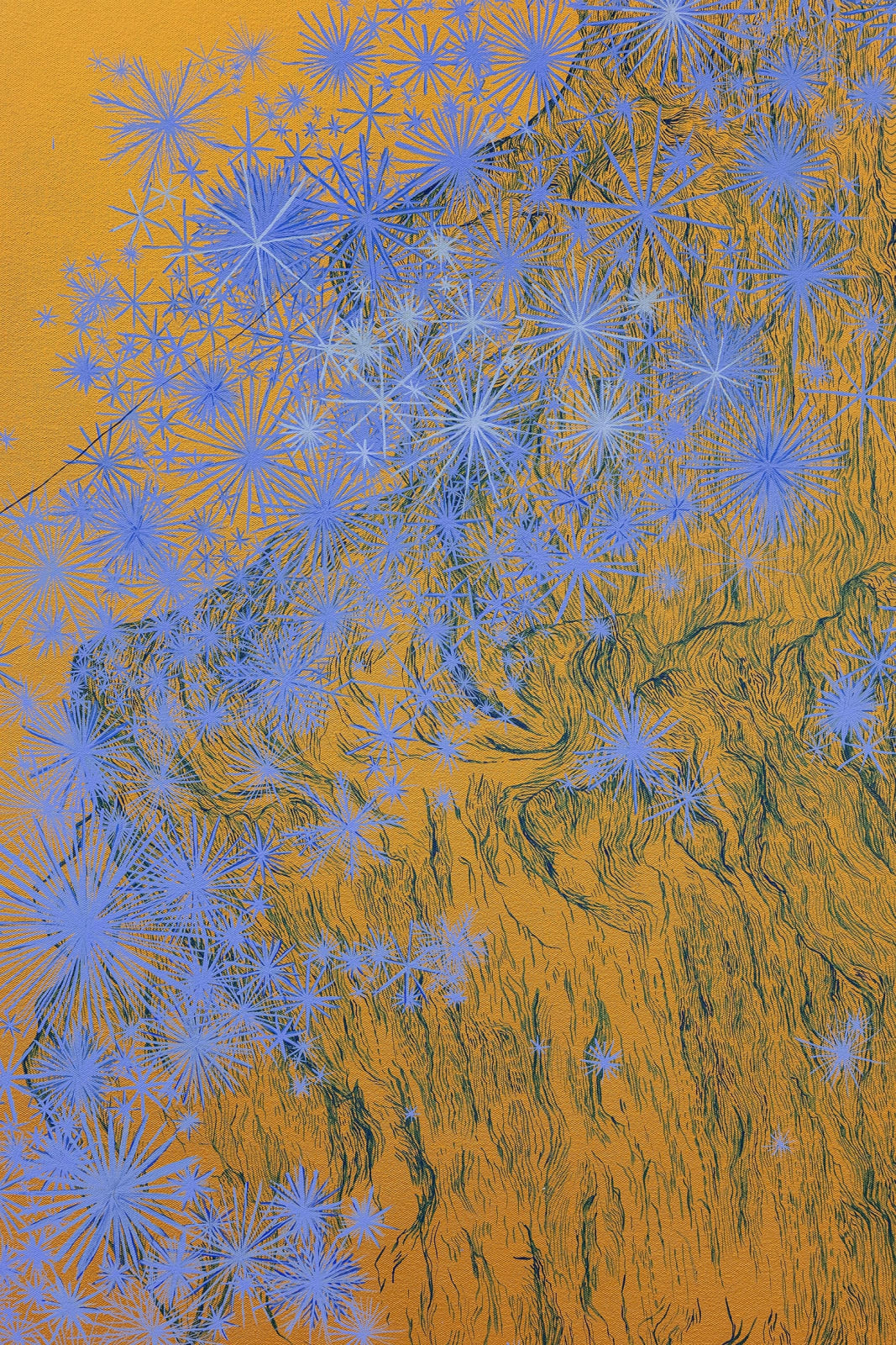 Sandra Cinto, Gold on blue (from the series Nights of Hope in Maçarico City), 2022
