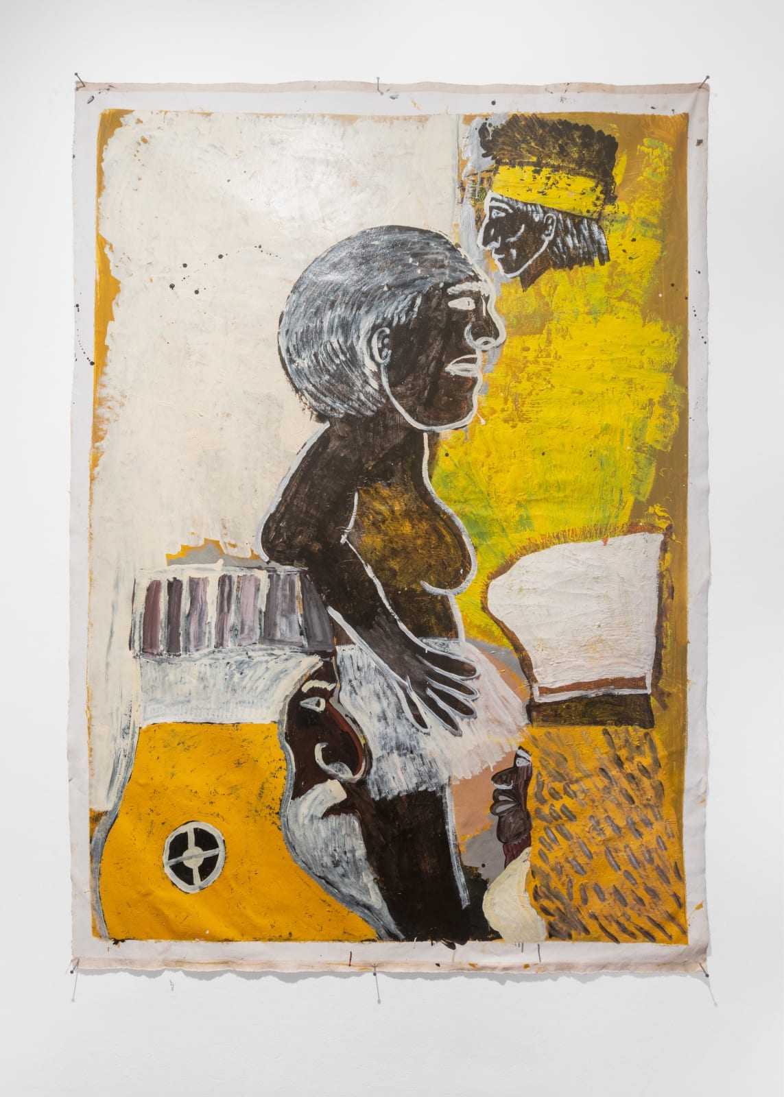 Tennant Creek Brio, The Arabian King having a yarn at the Prince of Africe about trading (jewels), (diamonds), (gold) and people - Fabian Brown Japaljarri & Arthur Dixon, 2023