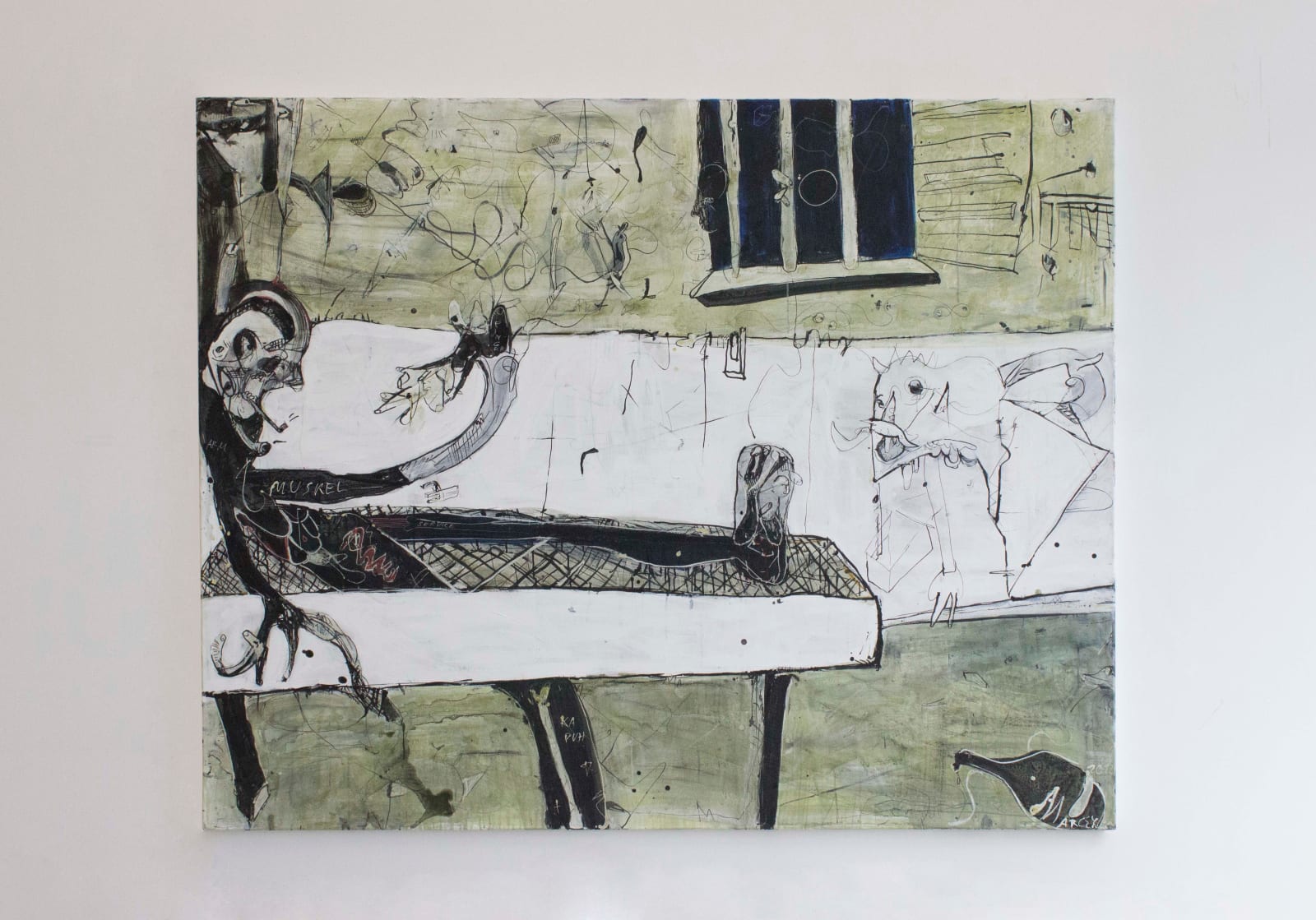 Marcel Eichner, Grünspan im bett, 2012