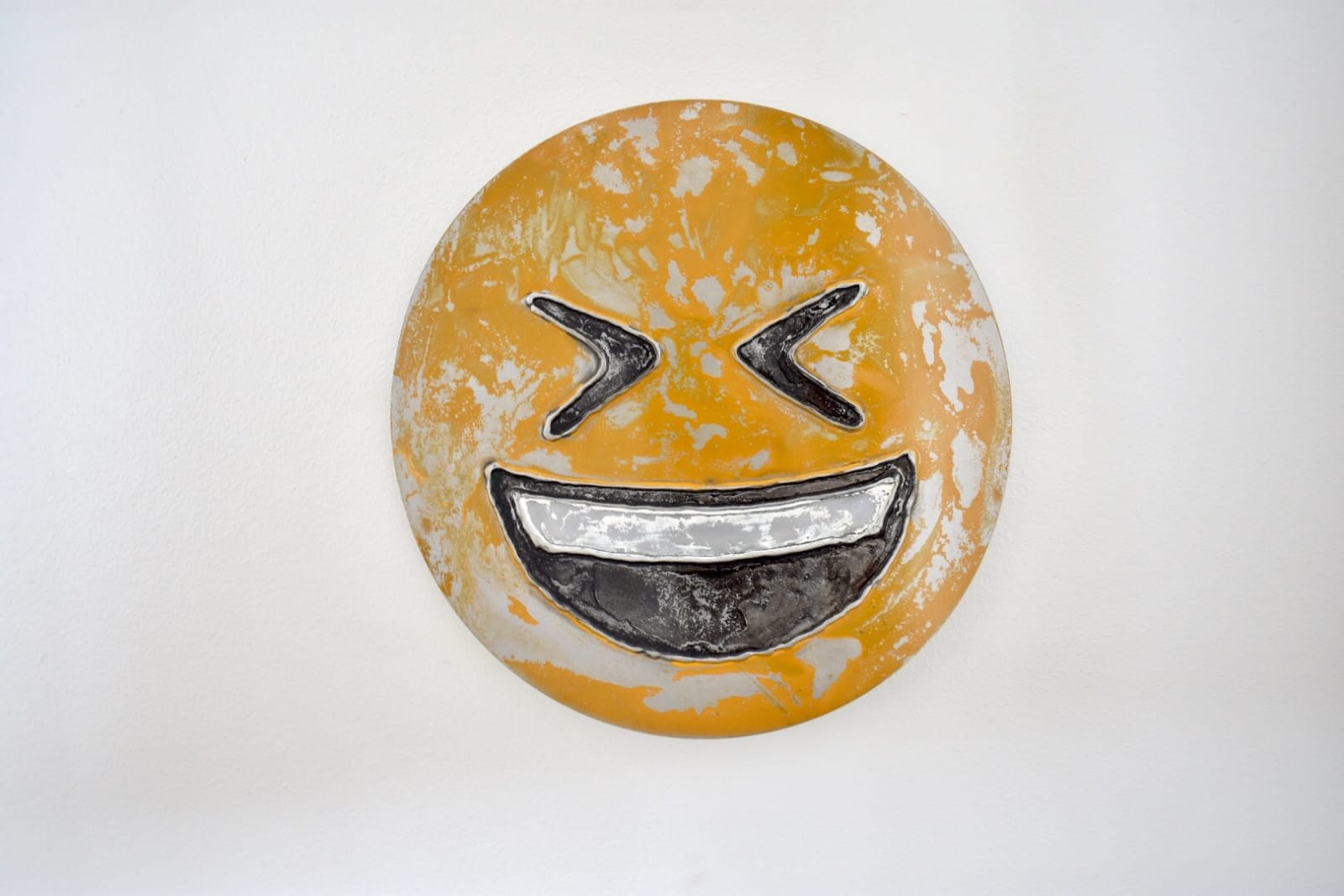 Nick Moss, Smiling face with tightly closed eyes, 2019