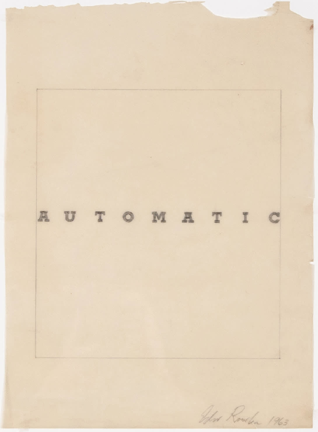 Ed Ruscha, Automatic Study, 1963