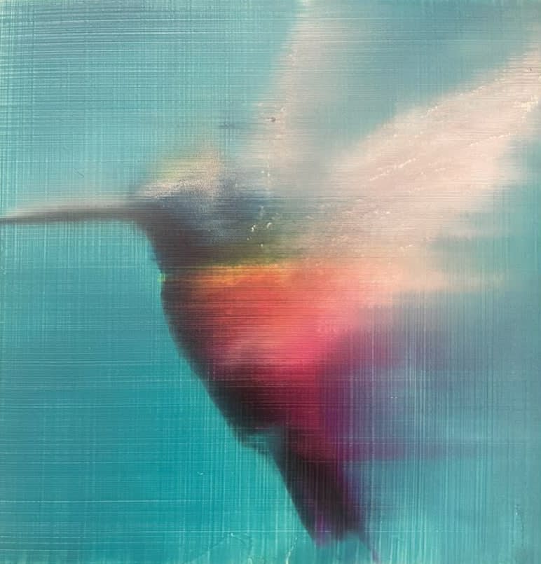 Alison Van Pelt, Turquoise Orange Hummingbird, 2021