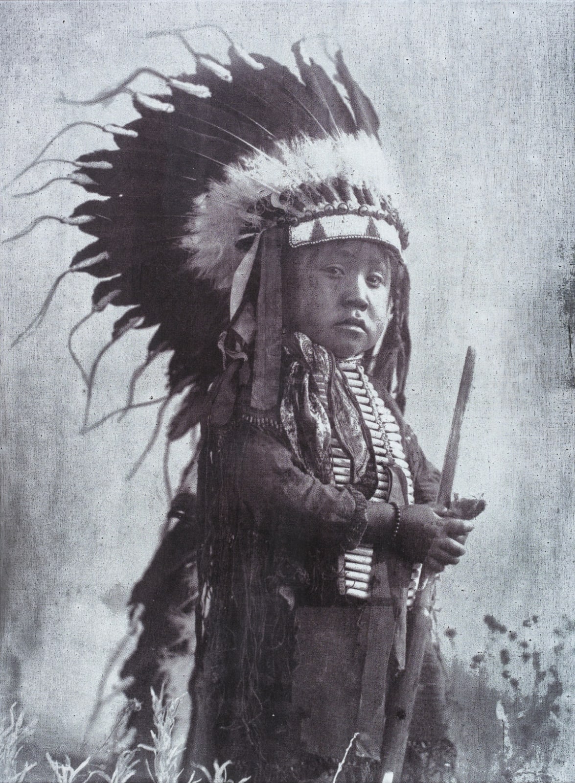 Russell Young, Warrior Child (Graphite + White), 2018