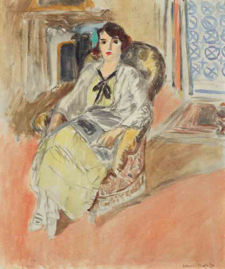 Henri Matisse, Jeune fille assise, robe jaune, 1921-1922