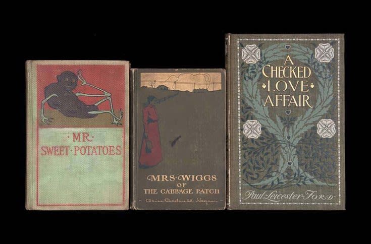 Nina Katchadourian, Mr. Sweet Potatoes from the series Once Upon a Time in Delaware/In Quest of the Perfect Book, 2012 ("Sorted Books" project, 1993-ongoing), 2012
