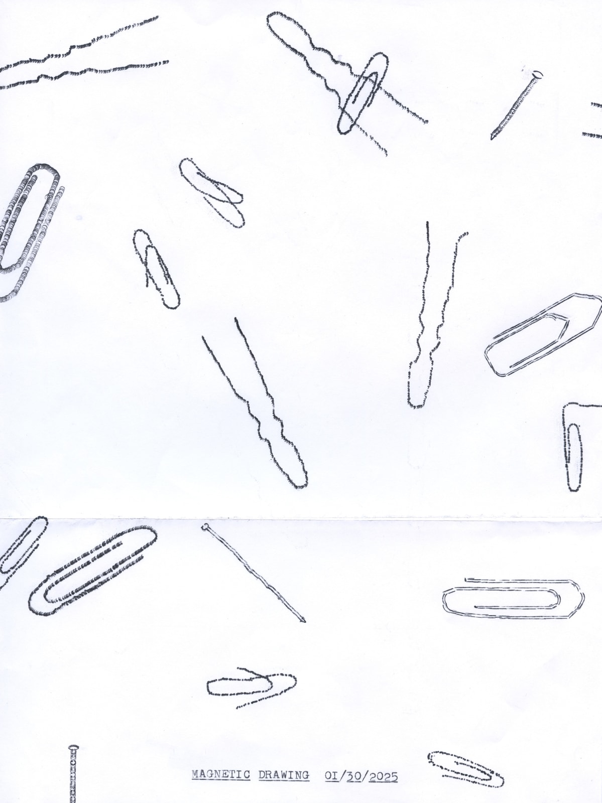 Lenka Clayton, Magnetic/Non-Magnetic in the series "Typewriter Drawings", 2025