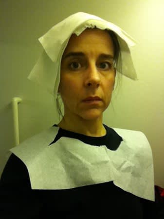 Nina Katchadourian, Lavatory Self-Portrait in the Flemish Style #16 ("Seat Assignment" project, 2010--ongoing), 2011
