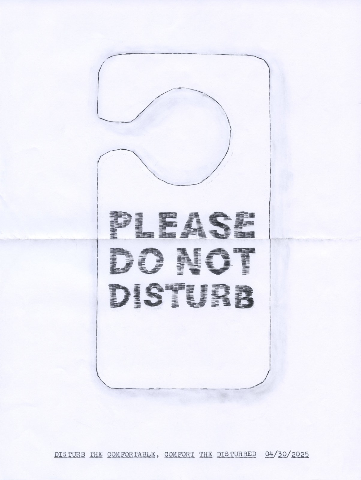 Lenka Clayton, Disturb the Comfortable, Comfort the Disturbed 04/30/2025 in the series “Typewriter Drawings”, 2025