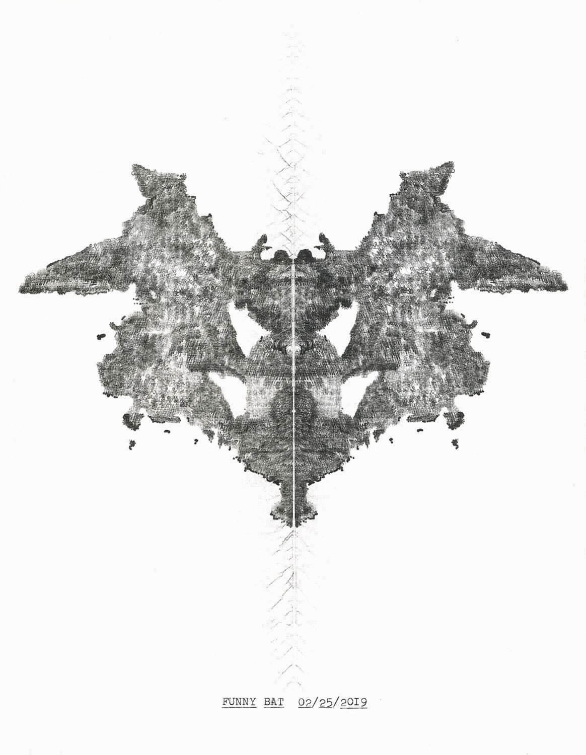 Lenka Clayton, Funny Bat 02/25/2029 "Typewriter Drawings", 2019