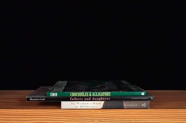 Nina Katchadourian, Crocodiles and Alligators from the series Family Gathering, 2013 ("Sorted Books" project, 1993-ongoing), 2013