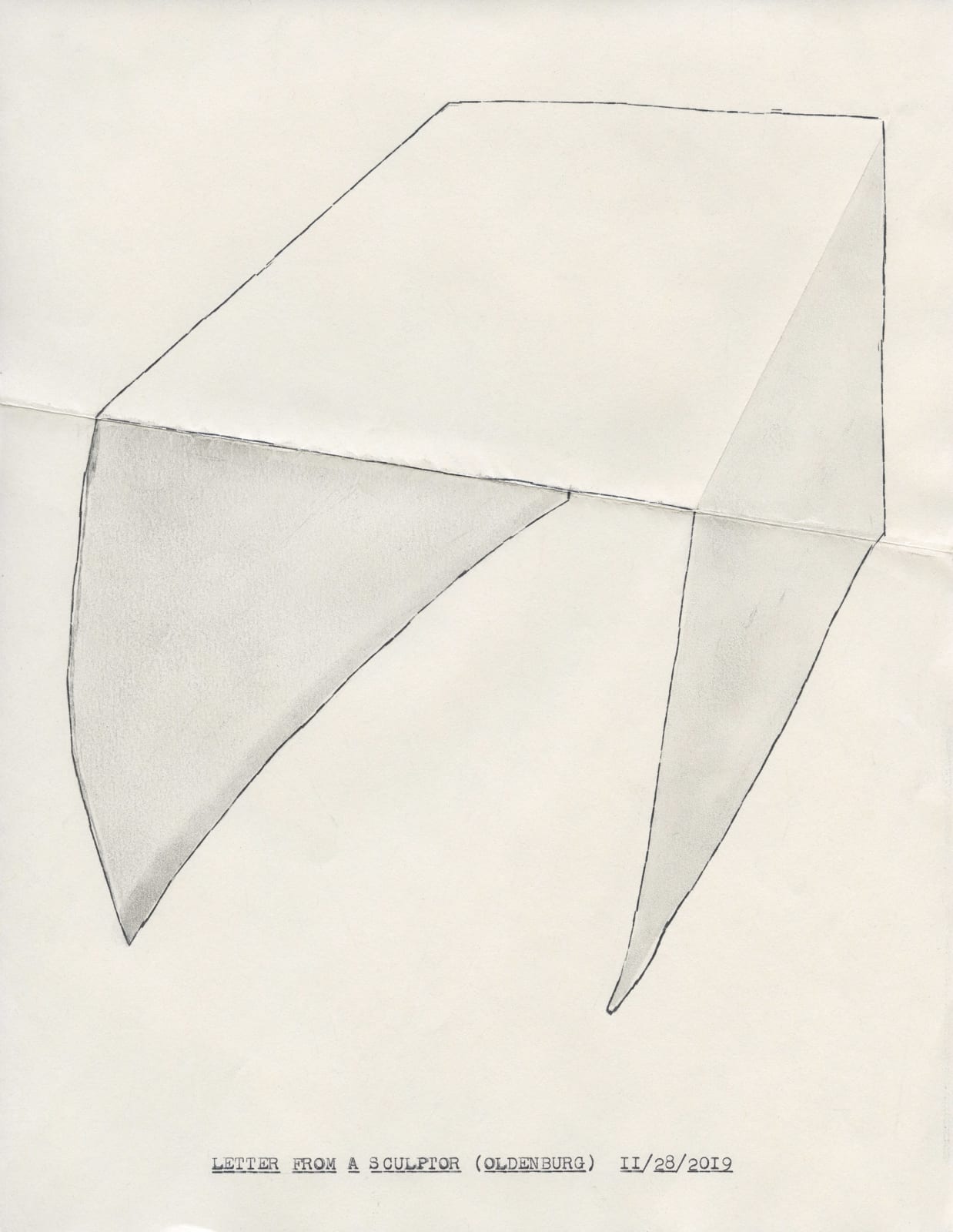 Lenka Clayton, Letter from a Sculptor (Oldenburg) 11/28/2019, 2019