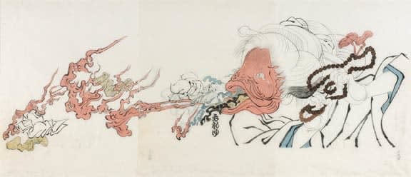 Masami Teraoka, Preparatory Painting for Los Angeles Ghost Tales/Fish Woman and The Artist III, 1980