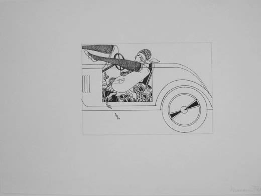 Masami Teraoka, Hollywood Stick Shift Woman, 1973