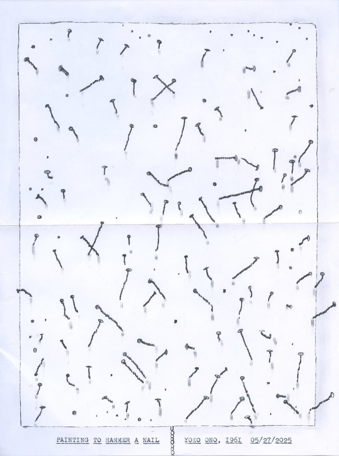 Lenka Clayton, Yoko Ono Diptych in the series "Typewriter Drawings", 2025