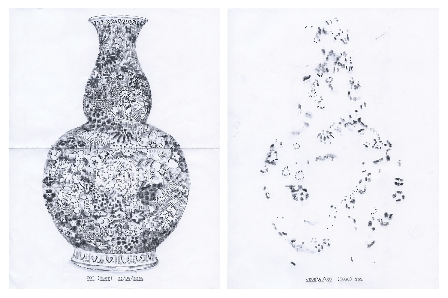 Lenka Clayton, Pot (Blot) 03/09/2025 (diptych) , 2025