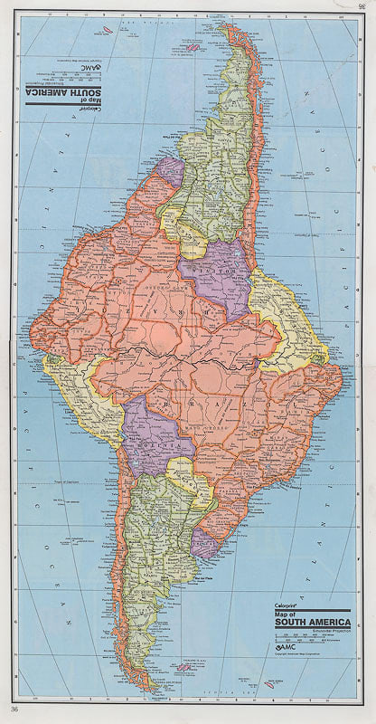 Nina Katchadourian, South America from Geographic Pathologies, 1996