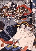 Masami Teraoka, AIDS Series/Geisha and Ghost Cat, 1989/2002