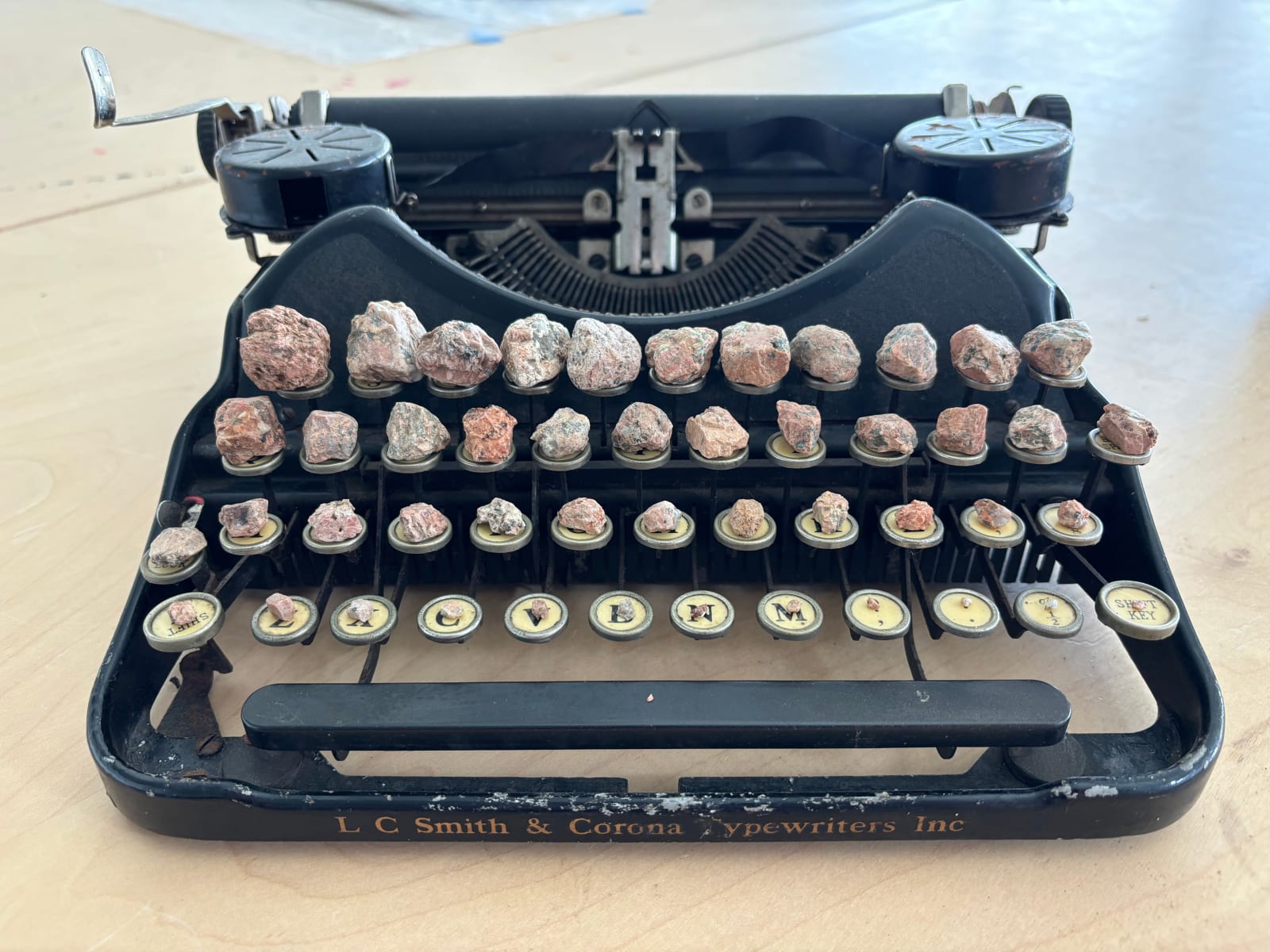 Lenka Clayton, Rock Fade (Typewriter Sculpture), 2025