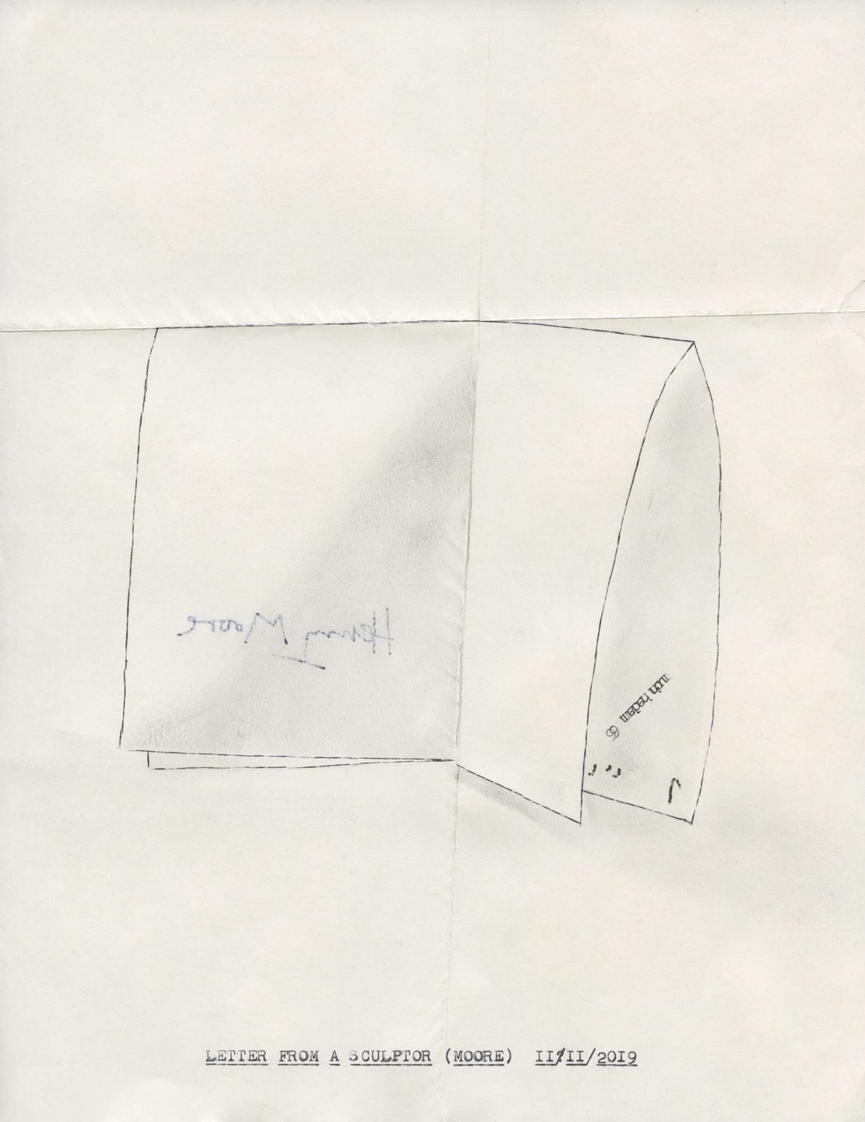 Lenka Clayton, Letter from a Sculptor (Moore) 11/11/2019, 2019