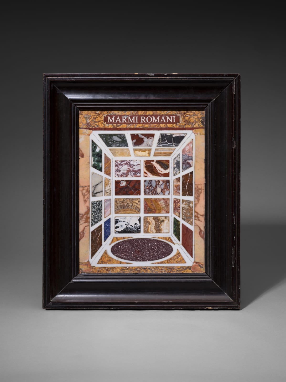 ITALIAN PIETRA DURA 'MARMI ROMANI' PLAQUE, 19th Century