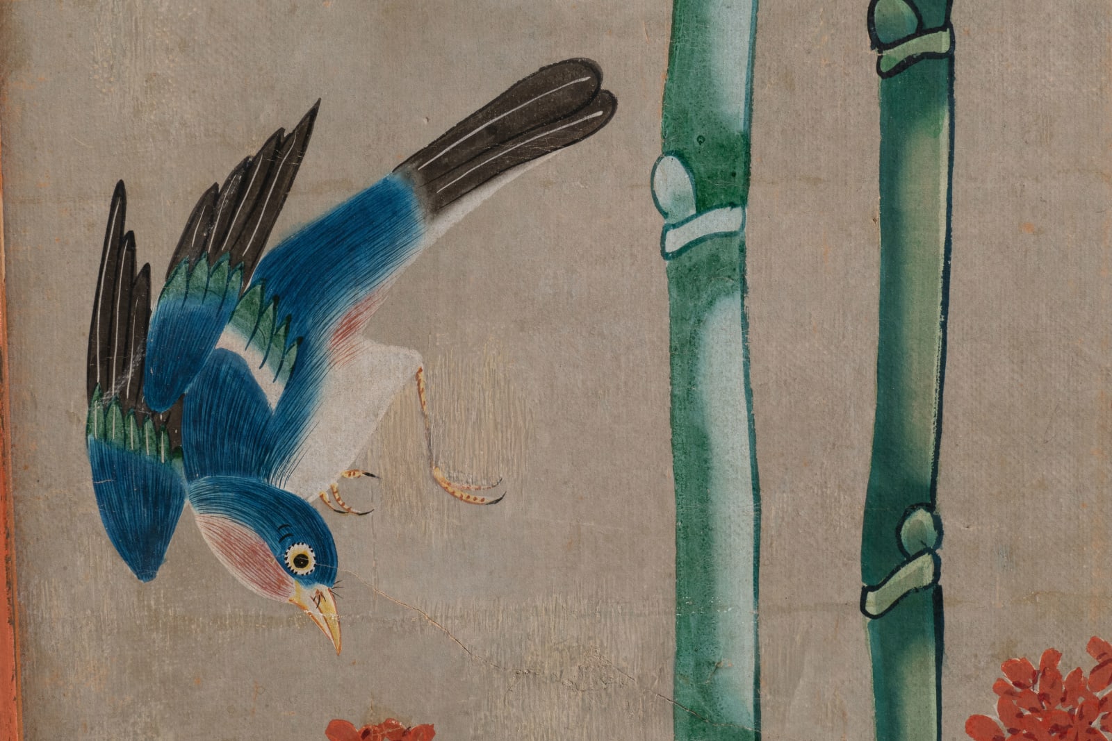 FOUR PANELS PAINTED WITH FLORAL MOTIFS AND BIRDS, China, 18th Century (for European market)