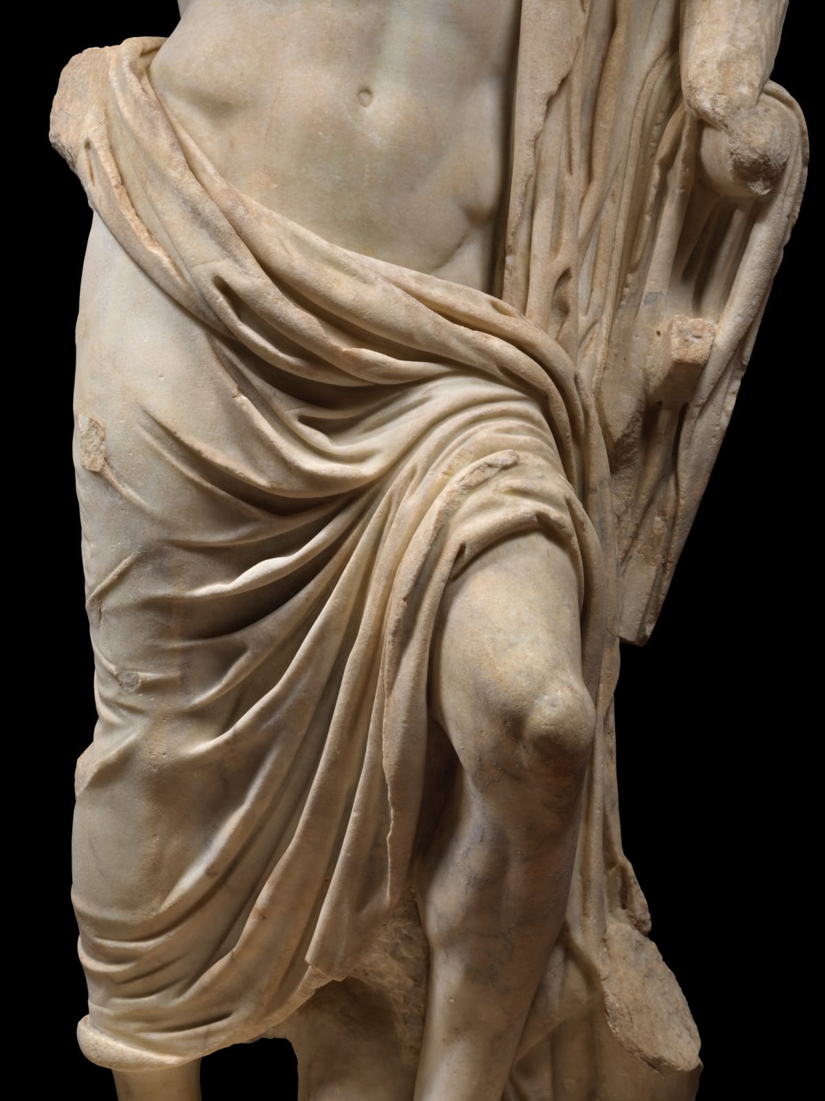 *MONUMENTAL MARBLE FIGURE OF BONUS EVENTUS, Roman Empire, 2nd Century A.D.
