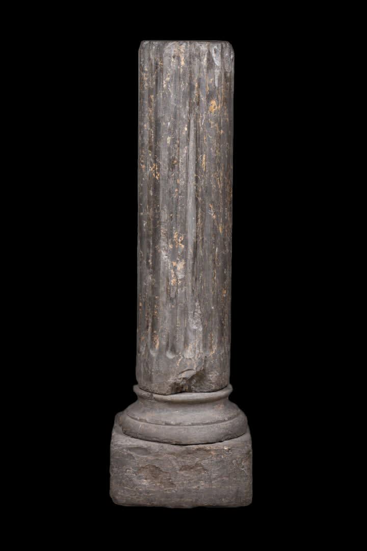 PORTORO MARBLE FLUTED COLUMN, Rome, 18th Century