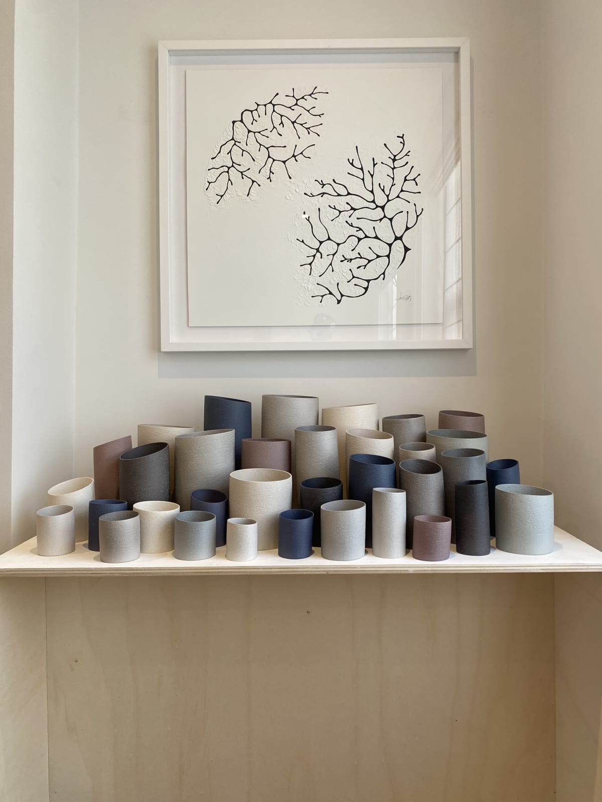 Ashraf Hanna, Storm Beach II Installation of 34 Vessels, 2017
