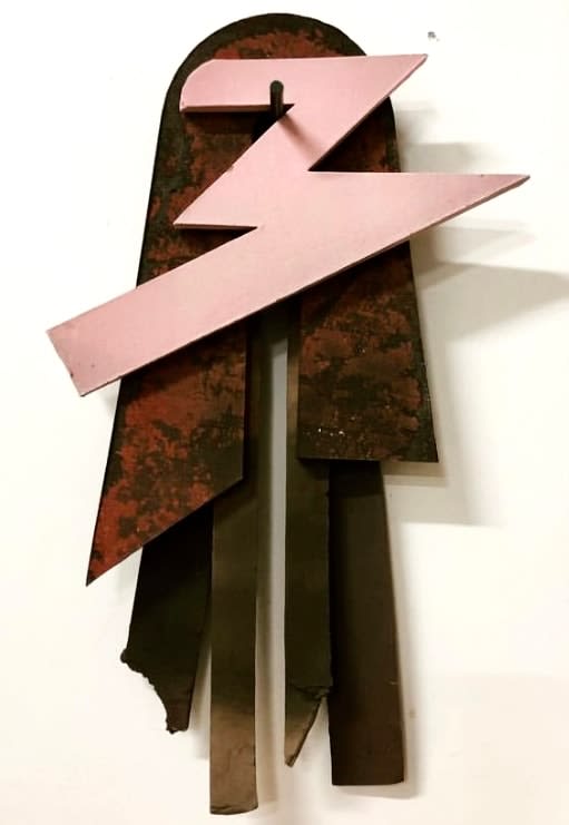 Tim Martin, Wall Assemblage with Pink Zigzag, 2022