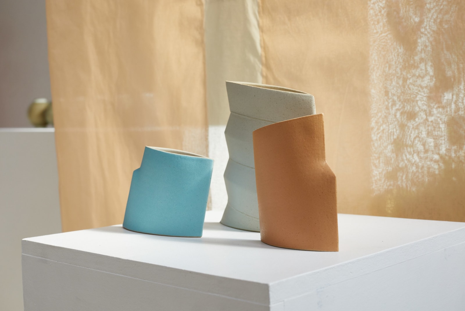 Sun Kim, Group of Three Geometric Vessels, 2025