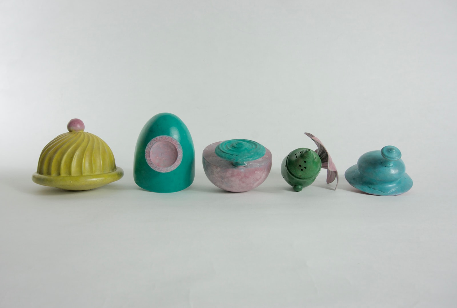 Cecilia Moore, Table Manners - five piece installation, 2023