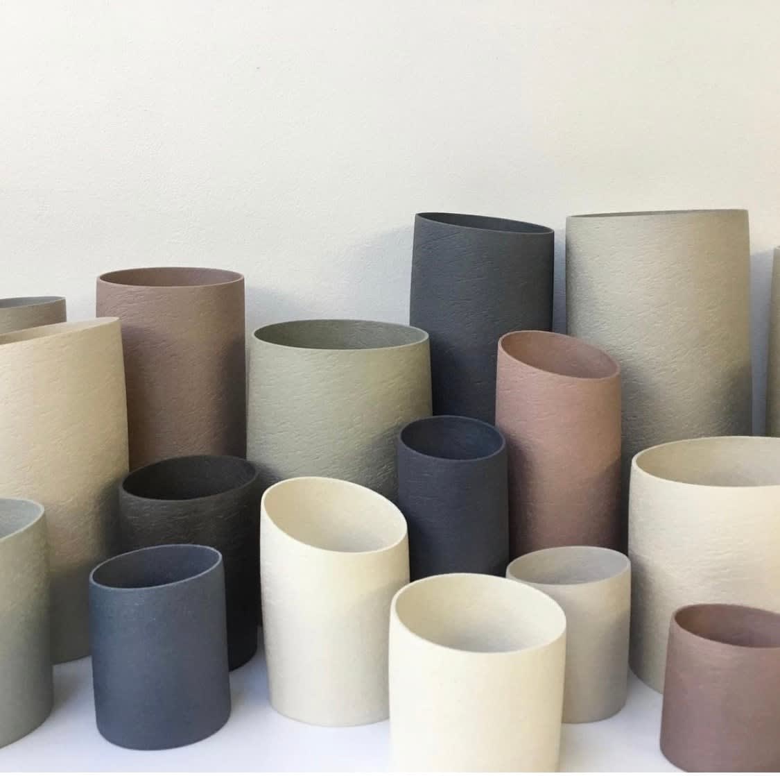 Ashraf Hanna, Storm Beach II Installation of 34 Vessels, 2017