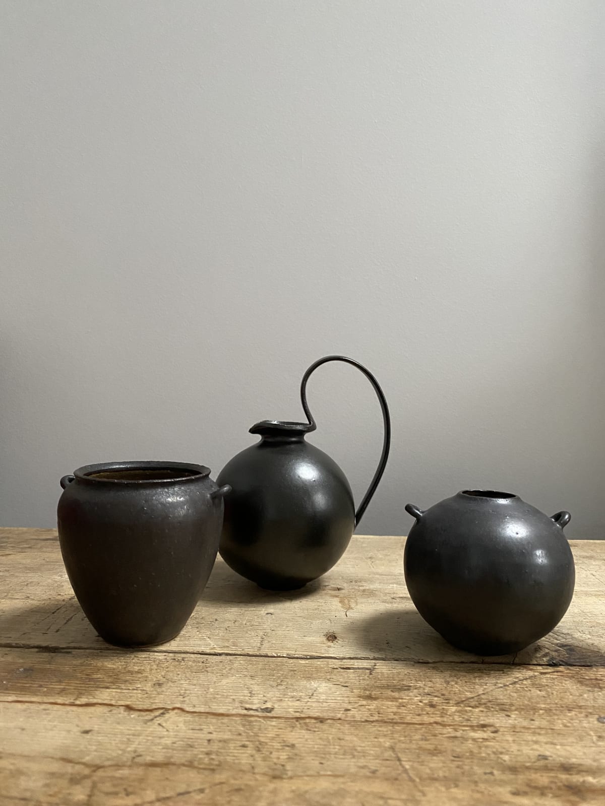 Mizuyo Yamashita, Black Ancient Pottery Trio, 2021