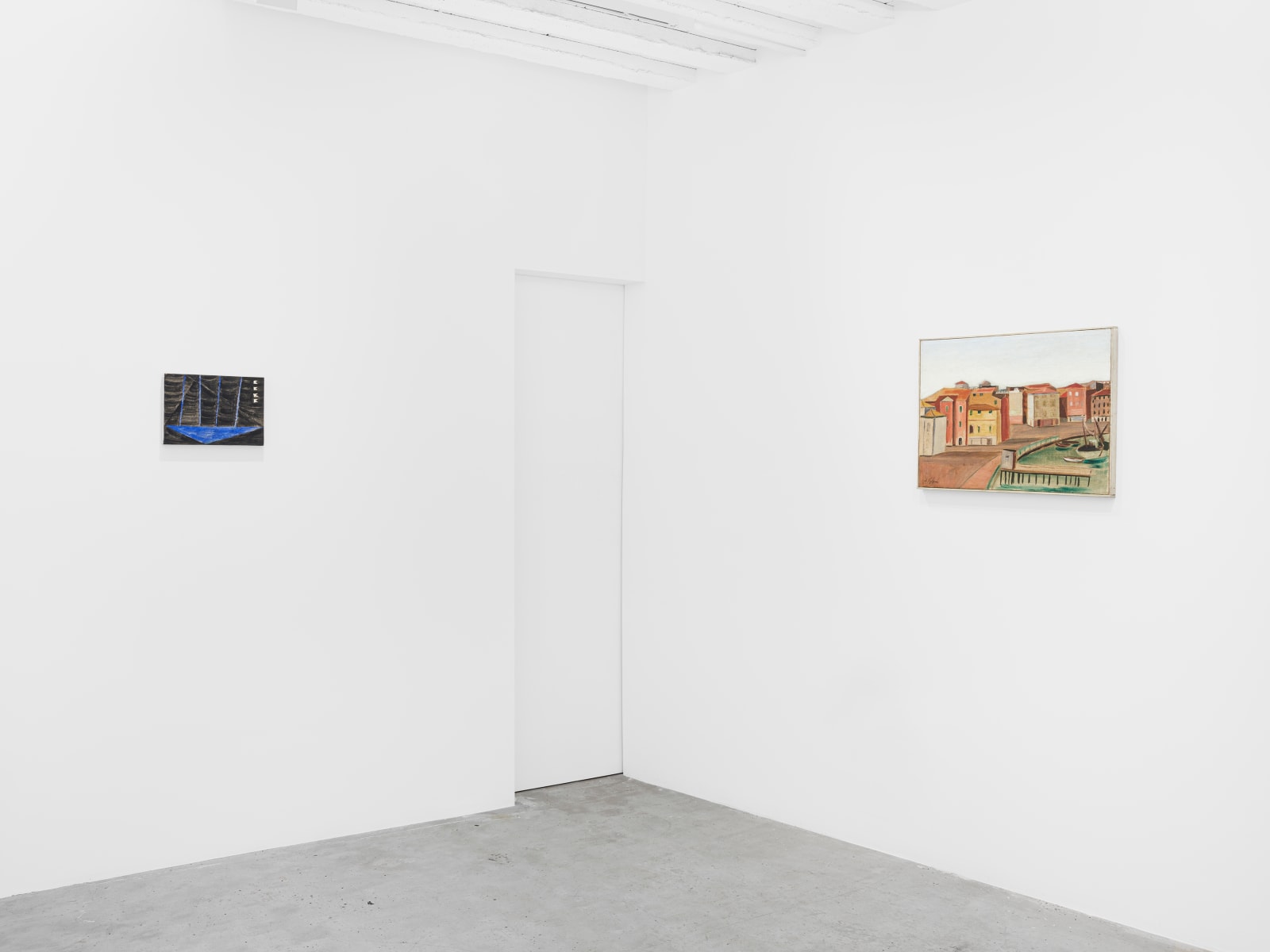 Alfredo Volpi, Barcos no cáis [Boats at the pier] [from the Italian Travel series], 1950s