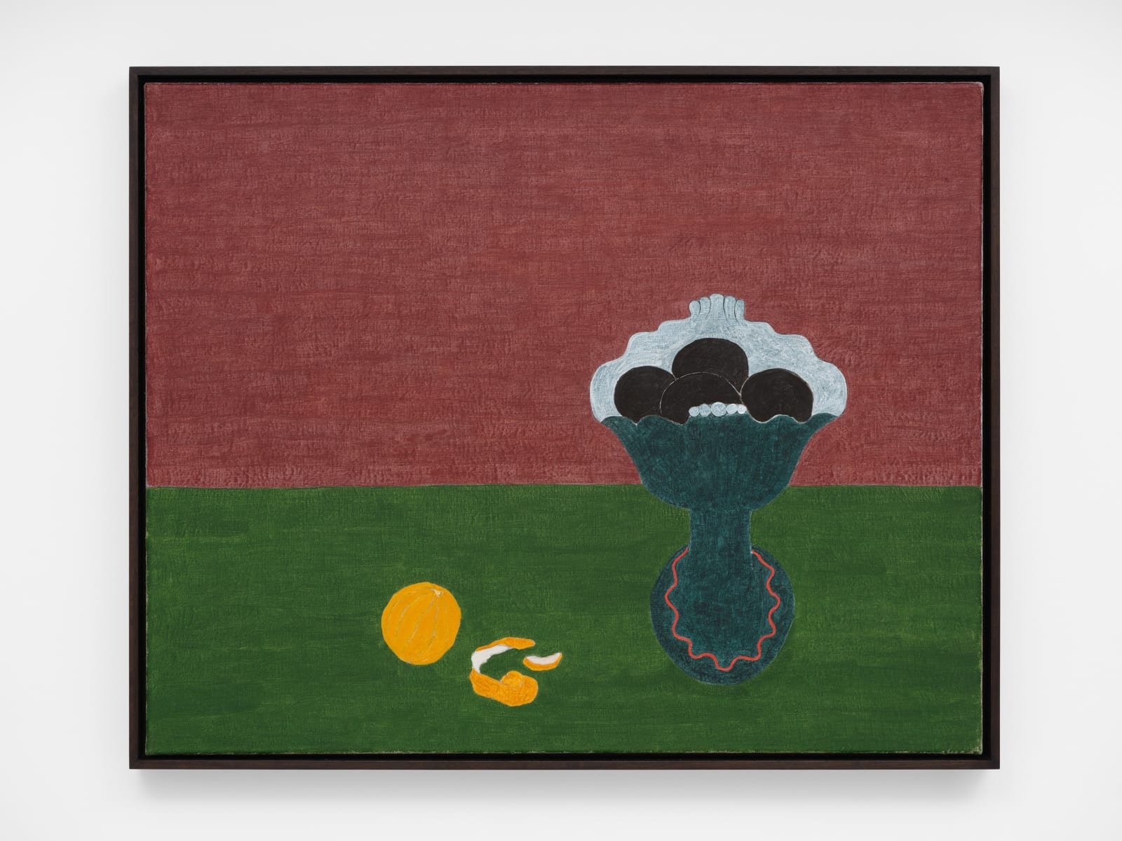 Eleonore Koch, Green fruit dish and orange, 1973