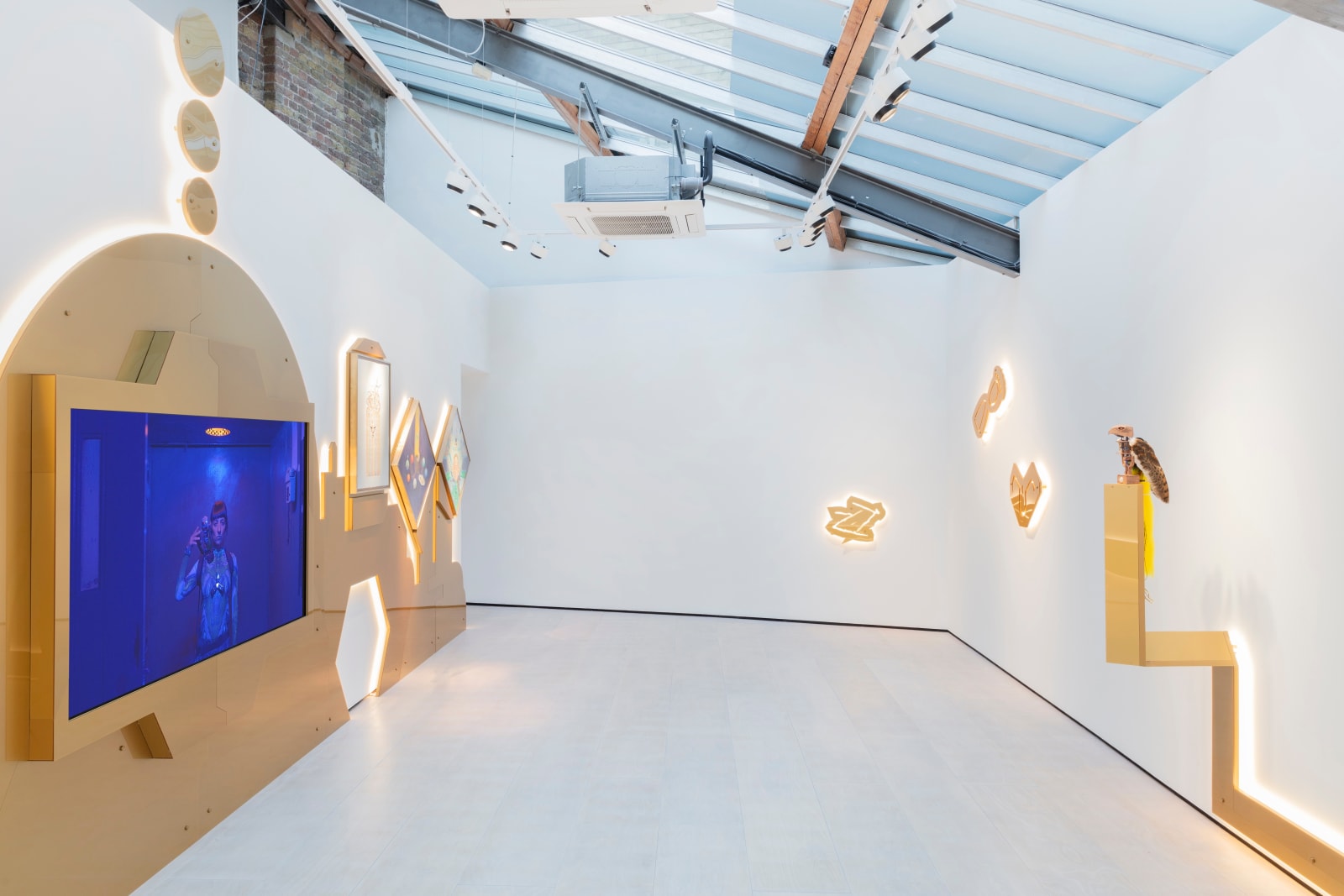 Patricia Domínguez, Installation view of Three Moons Below, Cecilia Brunson Projects
