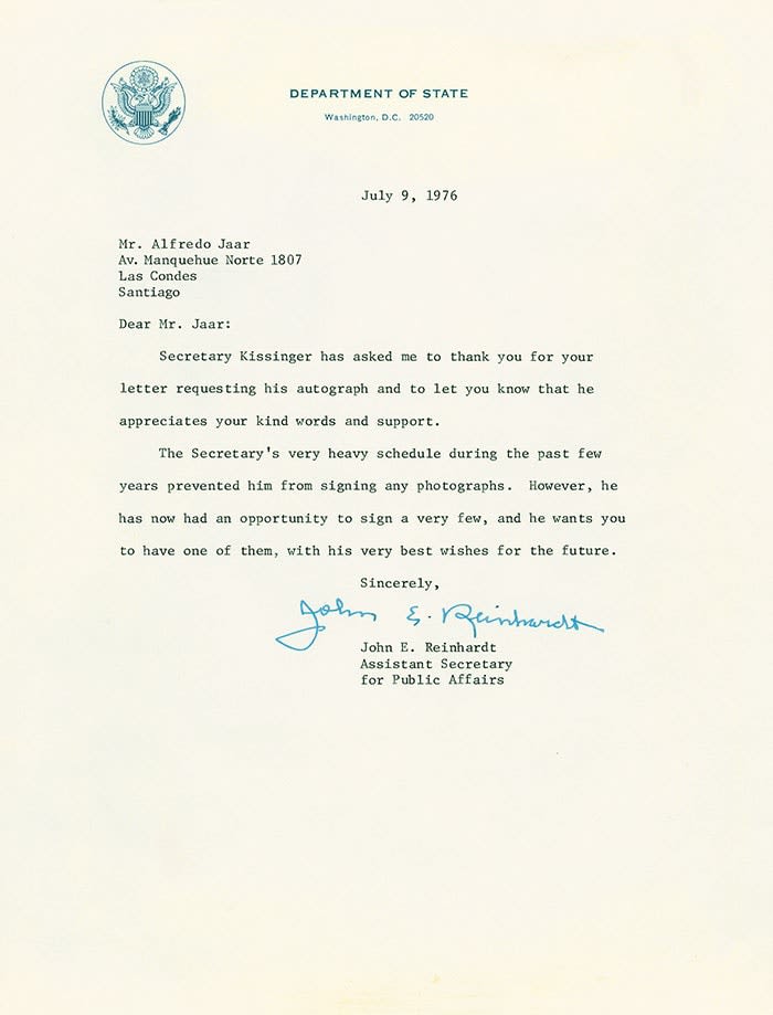 Alfredo Jaar, Dear Mr. Jaar, 1976/1984