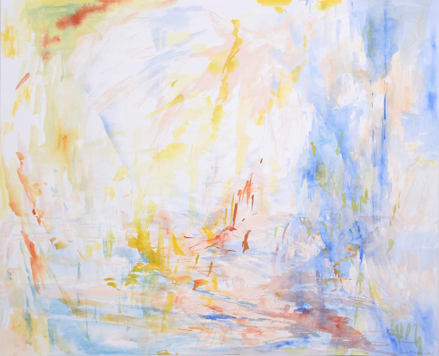 Louise Cattrell, Watercolour with Silkscreen Underlay 4, 2017