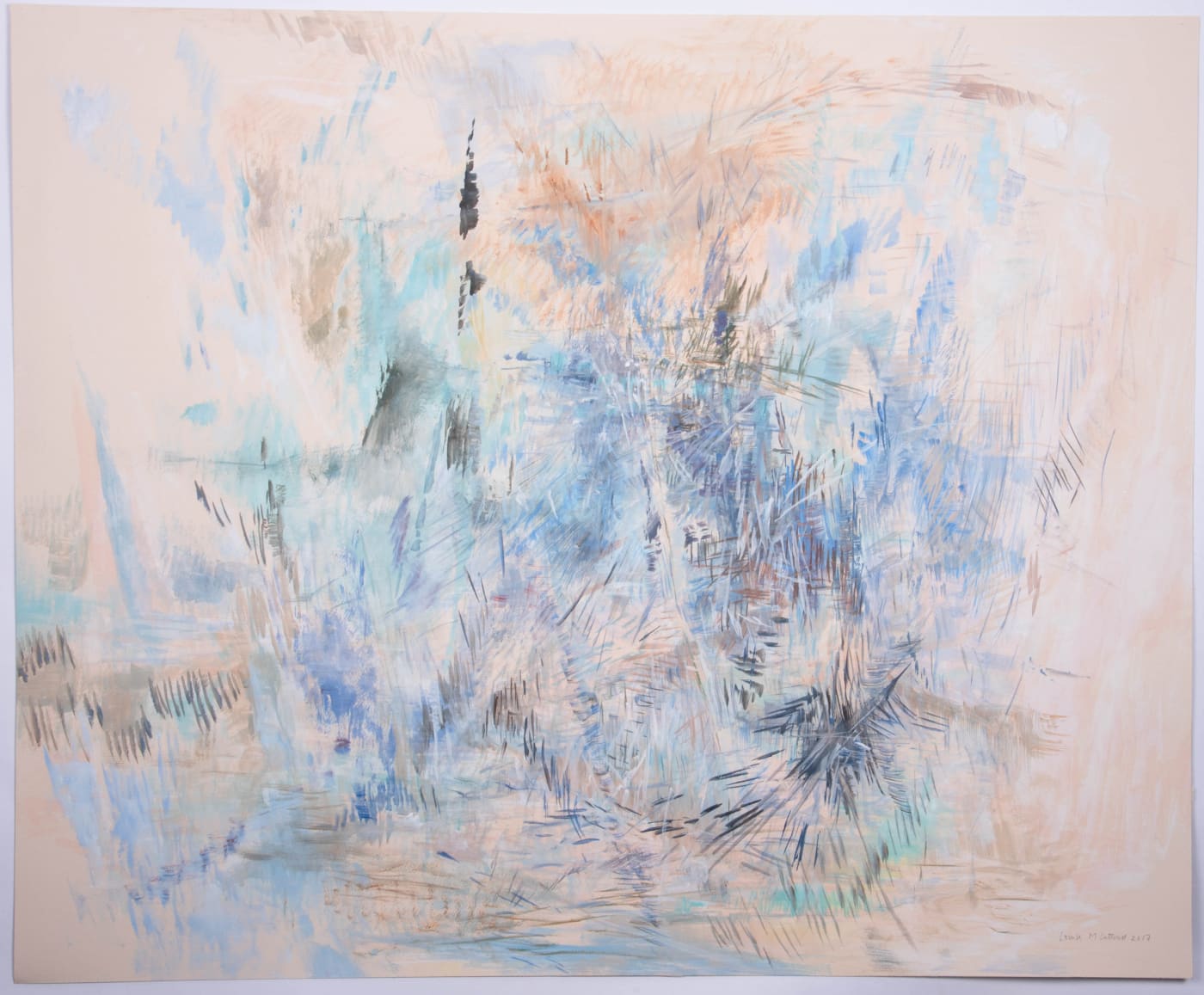 Louise Cattrell, Watercolour with Silkscreen Underlay 10, 2017